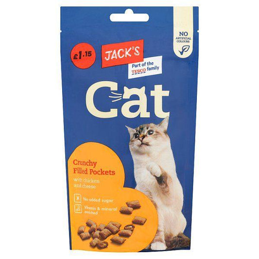 Jacks Cat Crunchy Filled Pockets with Chicken & Cheese 60g (CATFOOD)