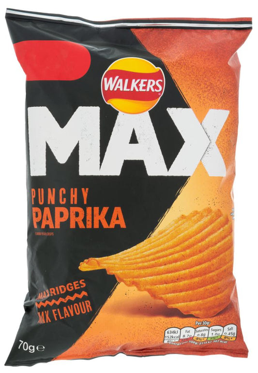 Walkers Max Punchy Paprika 70g (CRISPS)