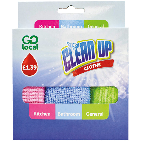 Go Local Clean Up Cloths Microfibre (HOUSEHOLD)