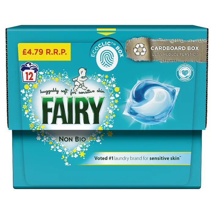 Fairy Non Bio Pods 12 Washes (HOUSEHOLD)