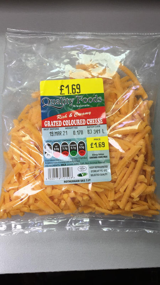 Quality Foods Grated Coloured Cheese 0.170kg (CHILLED)