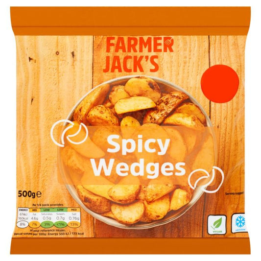 Farmer Jacks Spicy Wedges 500g (FROZEN)