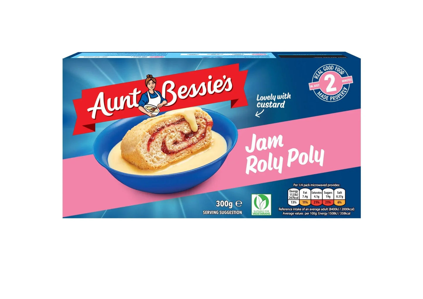 Aunt Bessies Jam Roly Poly 300g (FROZEN)