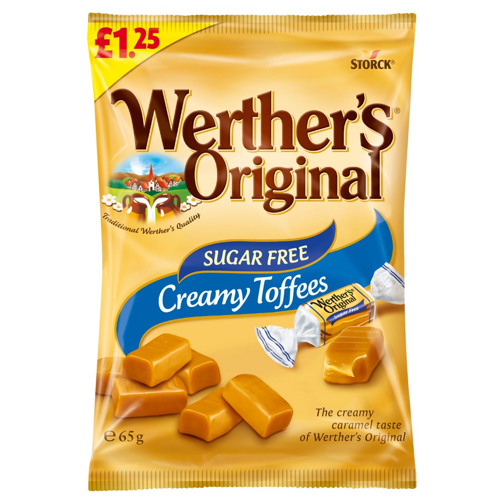 Werthers Original Creamy Toffees Sugarfree 65g (SHAREBAG)