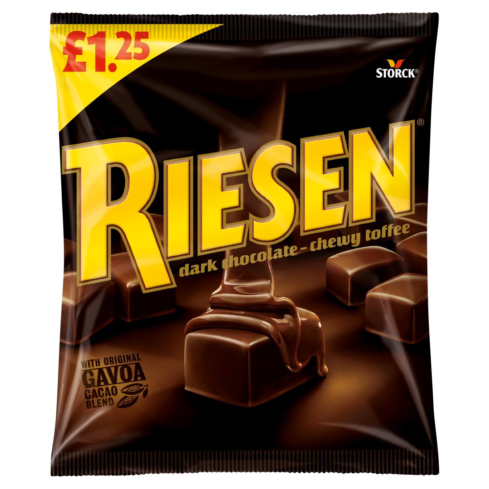 Riesen Dark Chocolate Chewy Toffee 110g (SHAREBAG)