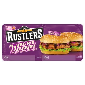 Rustlers 2 BBQ Ribs Burgers 244g (CHILLED)