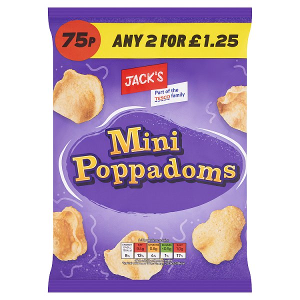 Jacks Mini Poppadoms 25g (CRISPS)