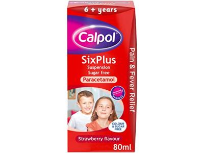 Calpol 6+ Months Suspension Sugar Free Strawberry 80ml (MEDICINE)