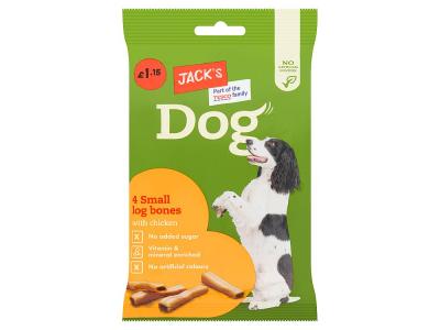 Jacks 4 Small Log Bones with Chicken 180g (DOGFOOD)