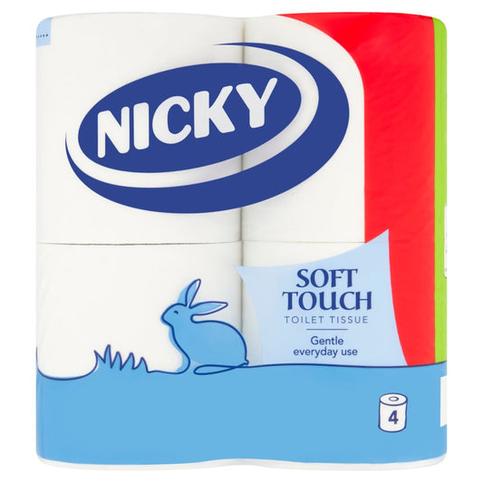 Nicky 4 Soft Touch Toilet Rolls (HOUSEHOLD)