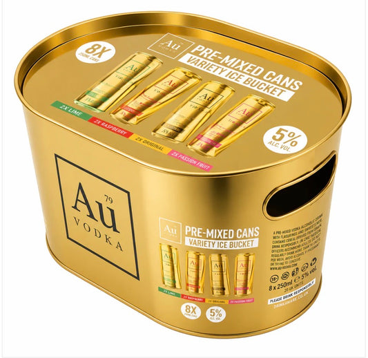 AU Vodka Cans Variety Ice Bucket 8x330ml (ALCOHOL)
