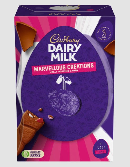 Cadbury Dairy Milk Jelly Poping Candy Easter Egg 197g (FESTIVE)