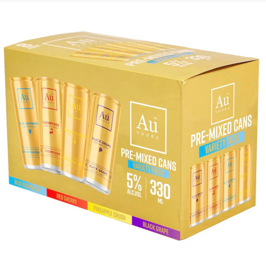 Au Vodka Pre-Mixed Variety Pack Cans 8x330ml(ALCOHOL)