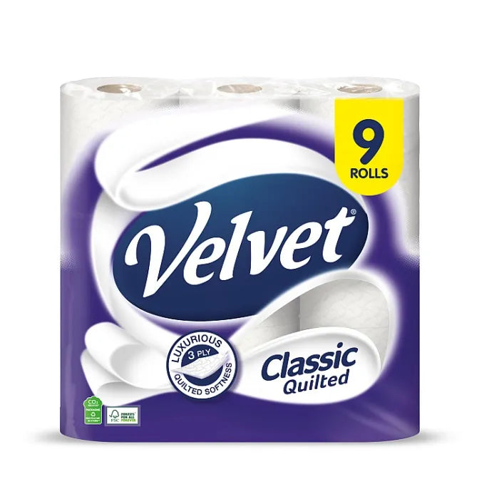 Velvet Comfort 9 Toilet Rolls (HOUSEHOLD)