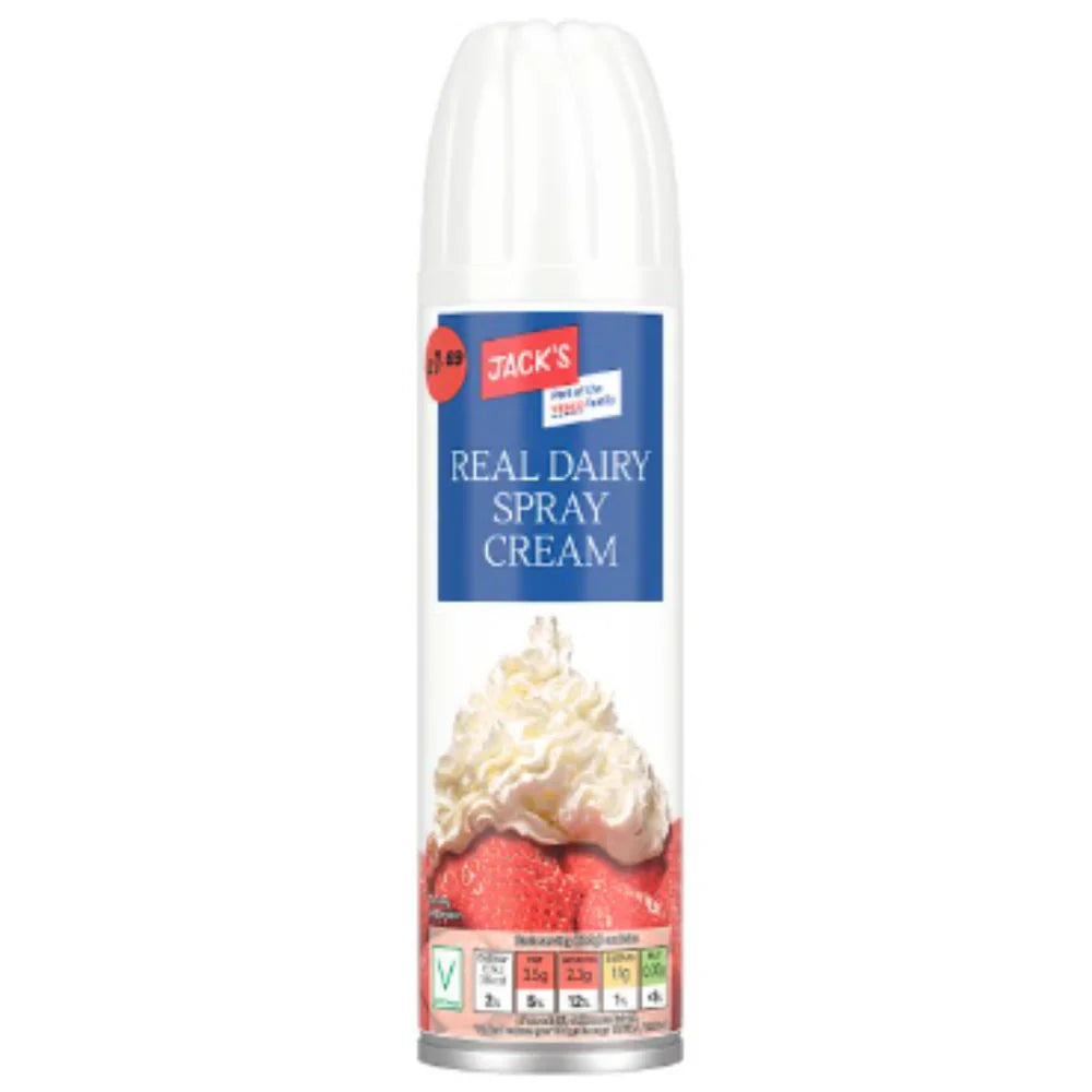 Jacks Real Dairy Spray Cream 243ml (CHILLED)