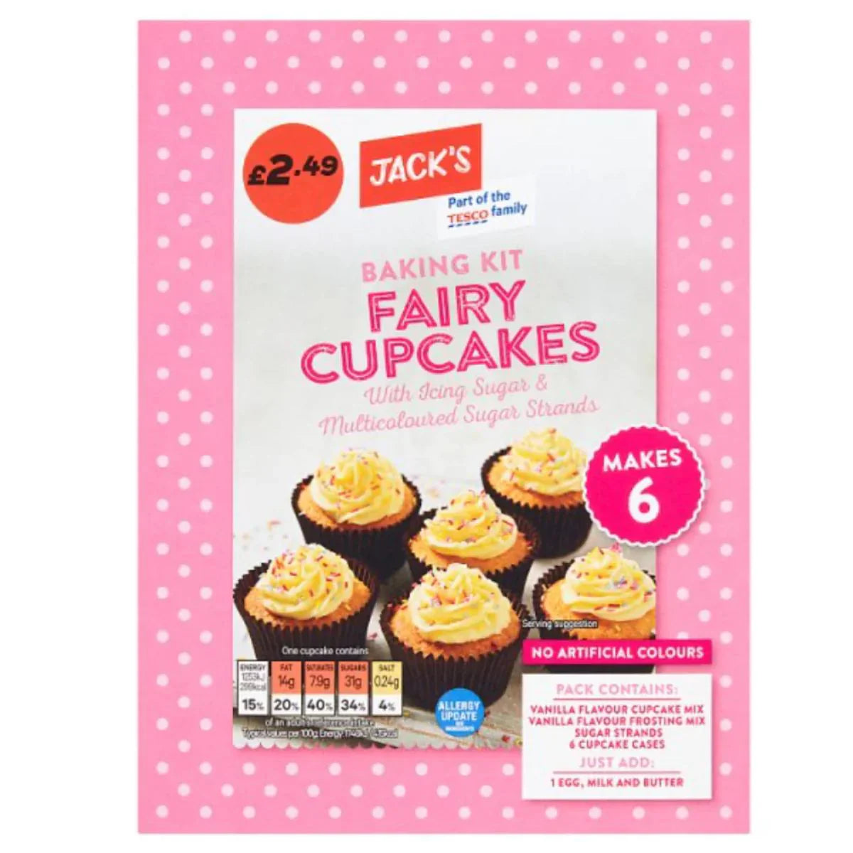 Jacks 6 Fairy Cupcakes Baking Kit (GROCERY)