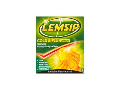 Lemsip Cold & Flu Lemon 5Sachets (MEDICINE)