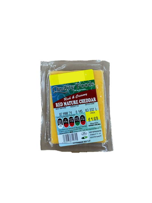 Quality Foods Red Mature Cheddar Block 0.140kg (CHILLED)