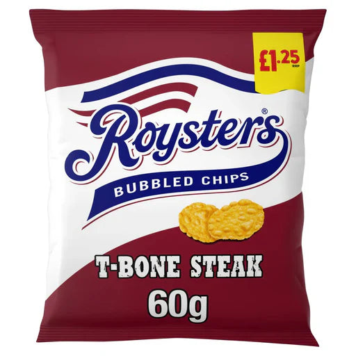 Royster T Bone Steak Bubbled Chips 60g (CRISPS)