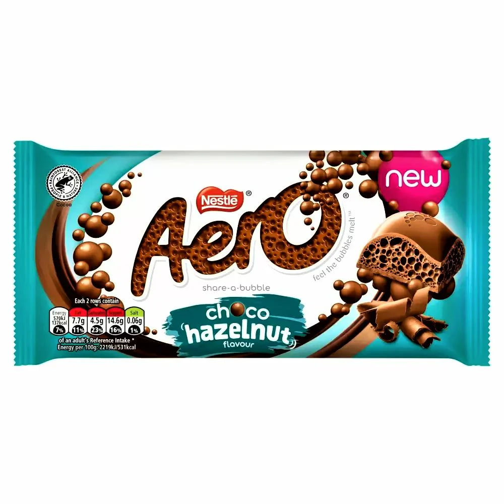 Nestle Aero Choco Hazelnut Block 90g (CONFECTIONERY)