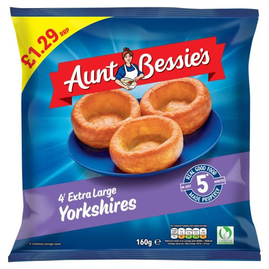 Aunt Bessies 4 Extra Large Yorkshire Pudding 160g (FROZEN)