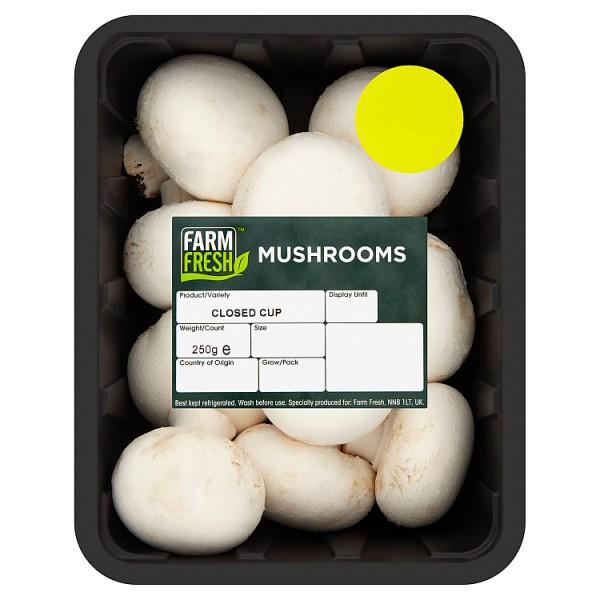 Farm Fresh Closed Cup Mushrooms 250g (ESSENTIALS)