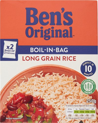 Bens Original Boil in Bag Long Grain Rice 250g (GROCERY)