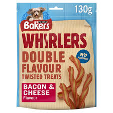 Bakers Whirlers Bacon & Cheese 130g (DOGFOOD)