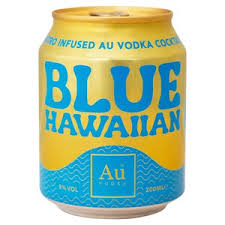 AU Vodka Blue Hawaiian Cocktail Can 200ml (ALCOHOL)