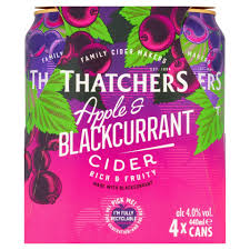 Thatchers Apple & Blackcurrant Cider 4x440ml (ALCOHOL)