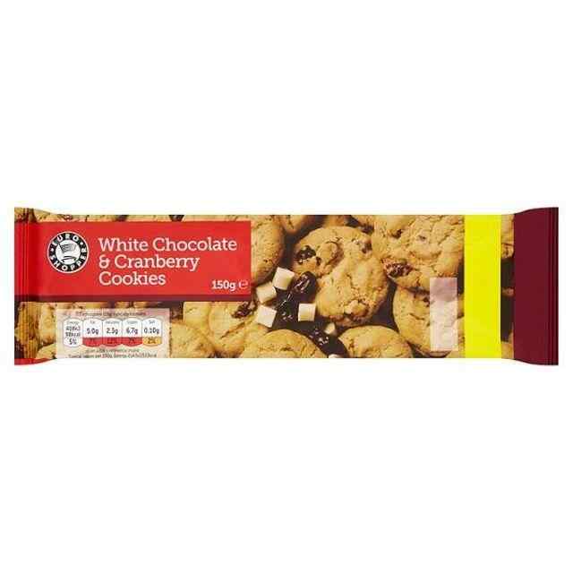 Euro Shopper White Chocolate & Cranberry Cookies 150g (BISCUITS)