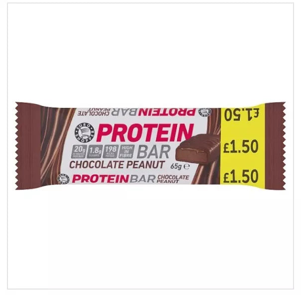 Euro Shopper Chocolate Peanut Protein Bar 65g (CONFECTIONERY)