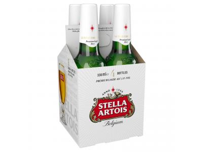 Stella Artois 4x330ml Bottles (ALCOHOL)