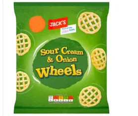 Jacks Sour Cream & Onion Wheels 70g (CRISPS)