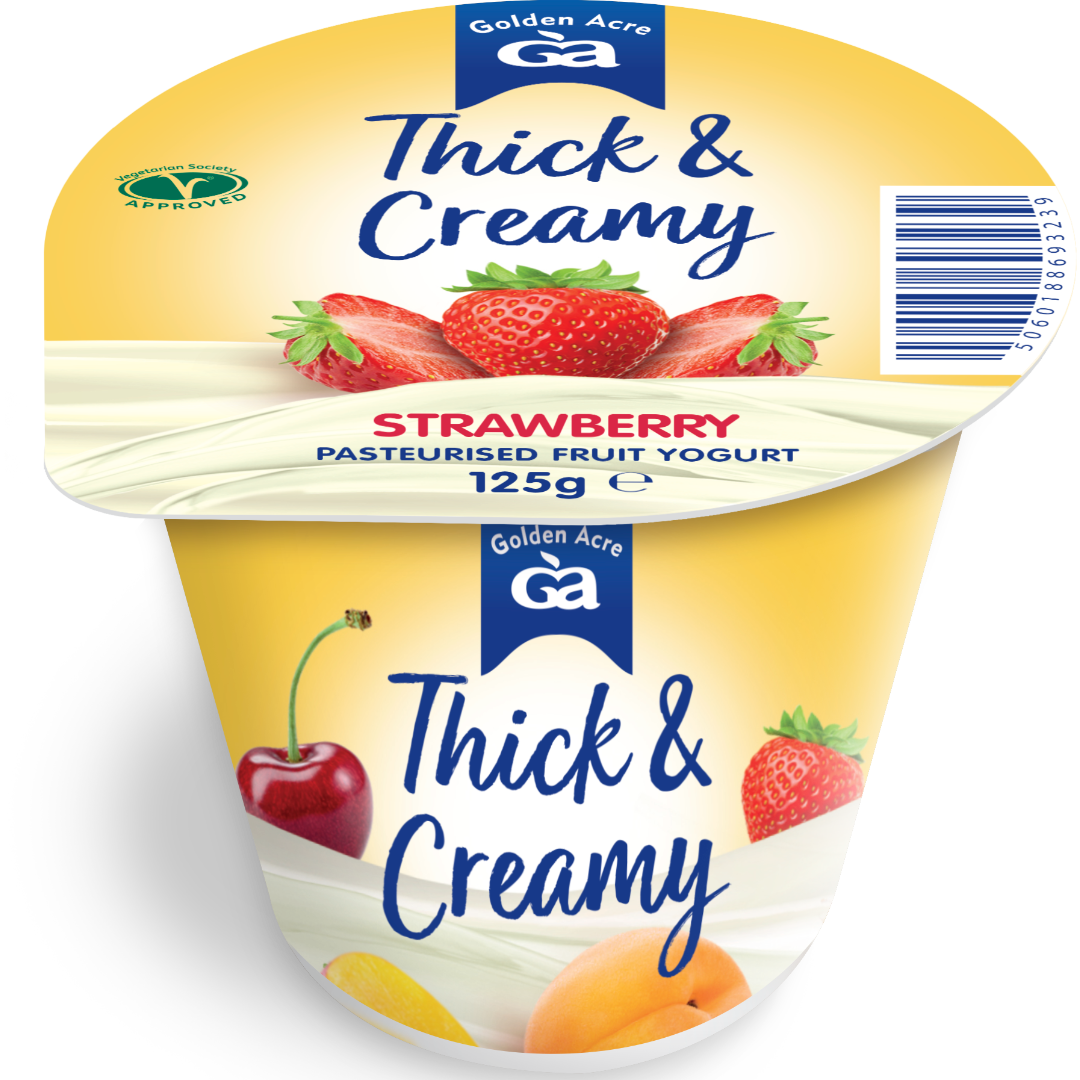 Golden Acre Thick & Creamy Strawberry Pasterised Fruit Yogurt 125g (CHILLED)