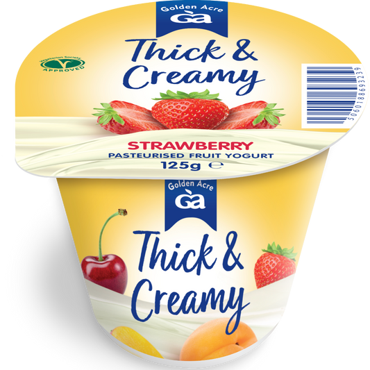 Golden Acre Thick & Creamy Strawberry Pasterised Fruit Yogurt 125g (CHILLED)