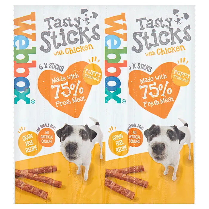 Webbox Tasty Sticks with Chicken 6 Pack (DOGFOOD)